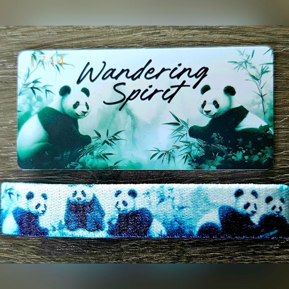 ZOX "WANDERING SPIRIT" #1714 GREEN OMBRE PANDA BEAR COLLECTIBLE WRISTBAND